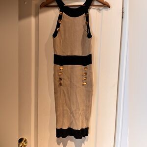 Elegant Black and Tan Dress